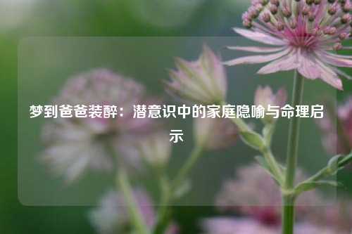 梦到爸爸装醉：潜意识中的家庭隐喻与命理启示